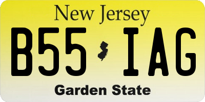 NJ license plate B55IAG