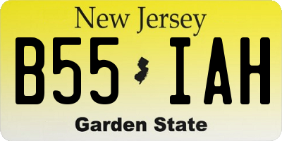 NJ license plate B55IAH