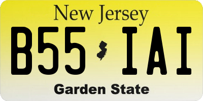 NJ license plate B55IAI