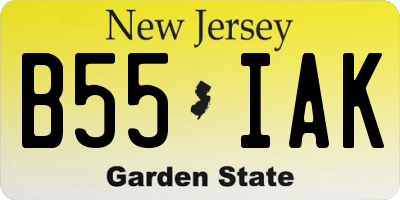 NJ license plate B55IAK