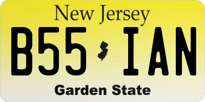 NJ license plate B55IAN