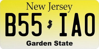 NJ license plate B55IAO
