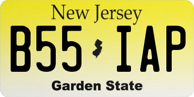 NJ license plate B55IAP