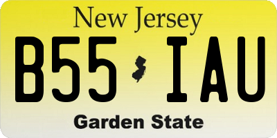 NJ license plate B55IAU