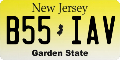 NJ license plate B55IAV