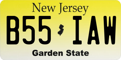 NJ license plate B55IAW