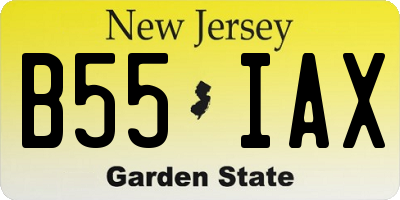 NJ license plate B55IAX