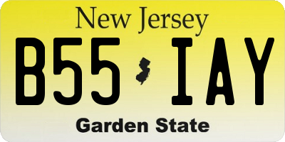 NJ license plate B55IAY