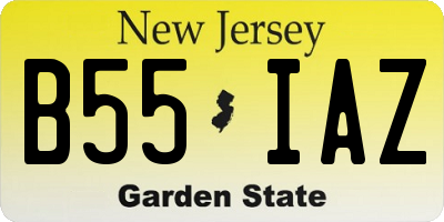 NJ license plate B55IAZ