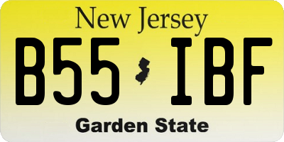 NJ license plate B55IBF
