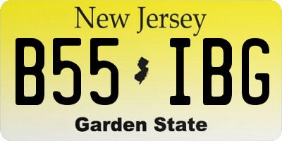 NJ license plate B55IBG