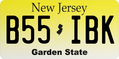 NJ license plate B55IBK