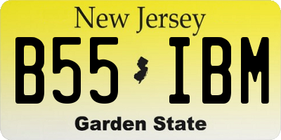 NJ license plate B55IBM