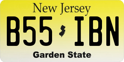 NJ license plate B55IBN
