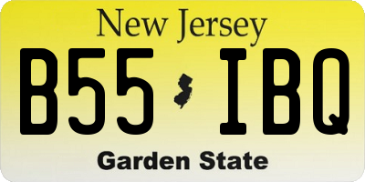 NJ license plate B55IBQ