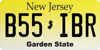 NJ license plate B55IBR