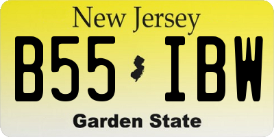 NJ license plate B55IBW