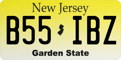 NJ license plate B55IBZ