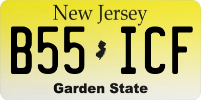 NJ license plate B55ICF