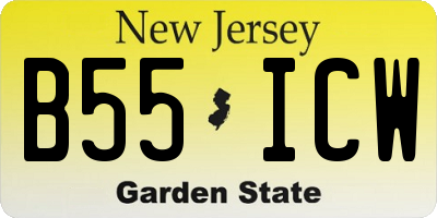 NJ license plate B55ICW