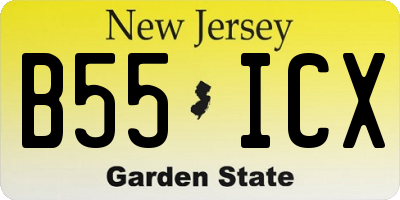 NJ license plate B55ICX