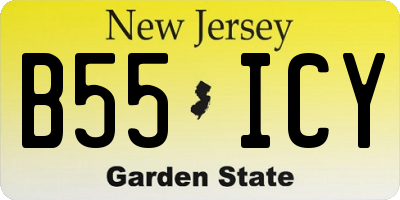 NJ license plate B55ICY