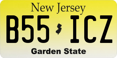 NJ license plate B55ICZ