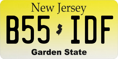 NJ license plate B55IDF
