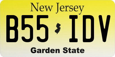 NJ license plate B55IDV