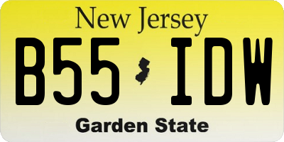 NJ license plate B55IDW