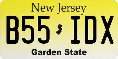 NJ license plate B55IDX