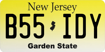 NJ license plate B55IDY