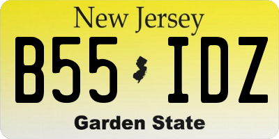 NJ license plate B55IDZ