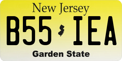NJ license plate B55IEA