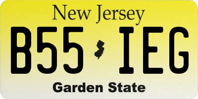 NJ license plate B55IEG