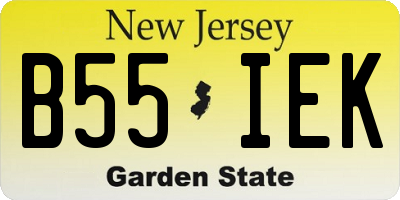NJ license plate B55IEK