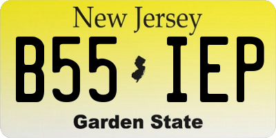 NJ license plate B55IEP