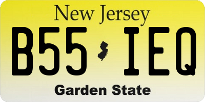 NJ license plate B55IEQ
