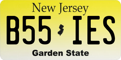 NJ license plate B55IES