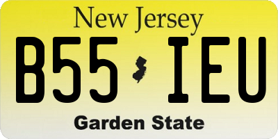 NJ license plate B55IEU
