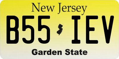 NJ license plate B55IEV