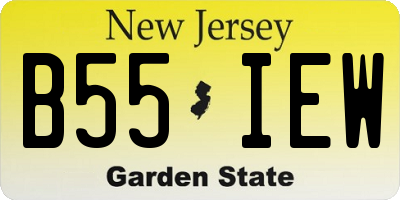 NJ license plate B55IEW