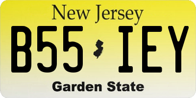 NJ license plate B55IEY