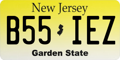 NJ license plate B55IEZ