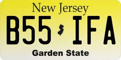 NJ license plate B55IFA