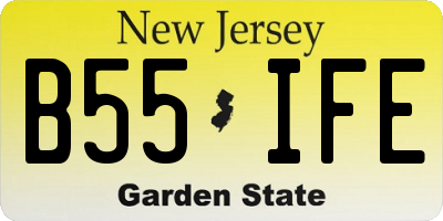 NJ license plate B55IFE