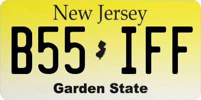 NJ license plate B55IFF