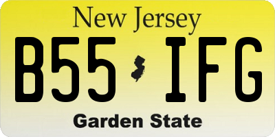 NJ license plate B55IFG