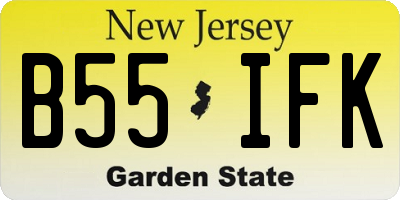 NJ license plate B55IFK