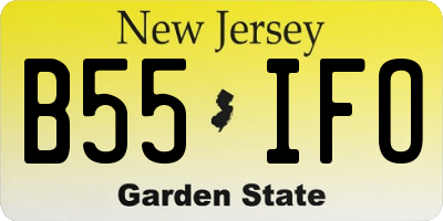 NJ license plate B55IFO